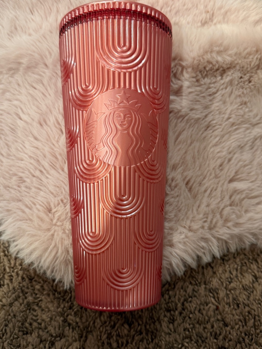 Starbucks Pink Metallic Textured Tumbler